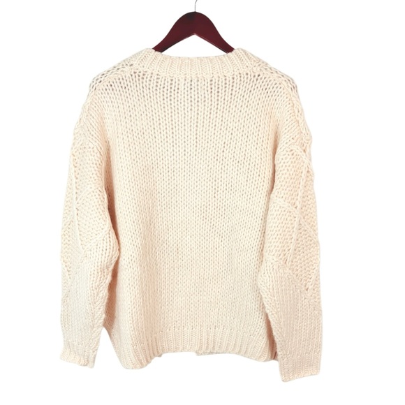 Anthropologie FRNCH Chunky Stitch Cardigan Sweater Medium - Picture 8 of 12